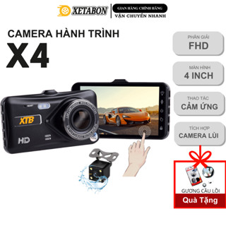  Camera hành trình ô tô X4 màn hình cảm ứng 4 inch ghi hình trước sau Full HD 1080p bảo hành 12 tháng 