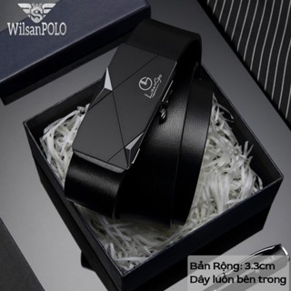  Thắt lưng nam LISANGO cao cấp TL025 da PU bản rộng 3.3cm mặt hợp kim khóa tự động. 