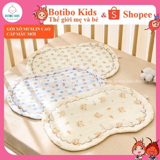  Gối lót đầu cho bé sơ sinh 8 lớp xô muslin cao cấp mềm mịn thấm hút tốt BOTIBO KIDS 
