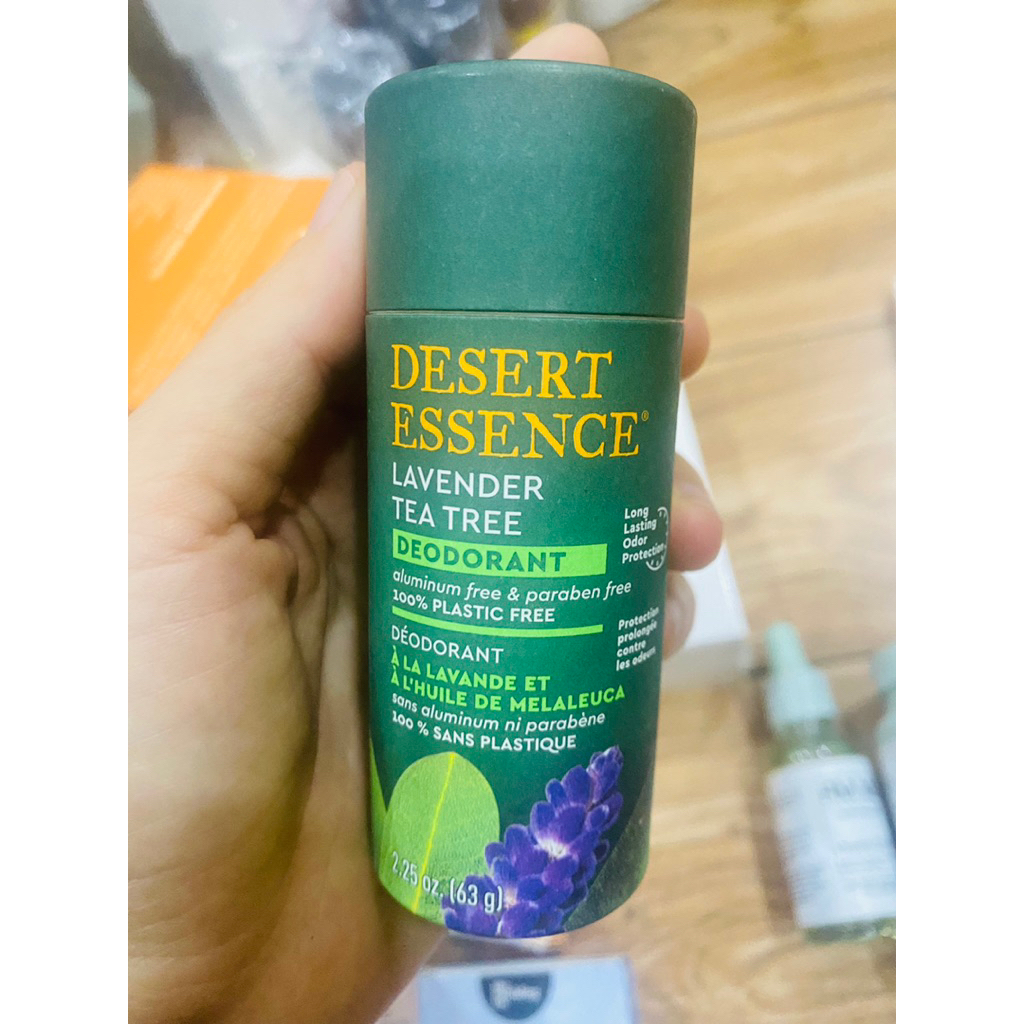 Lăn khử mùi tràm trà Desert Essence -lavender tea tree hương hoa oải hương 63g