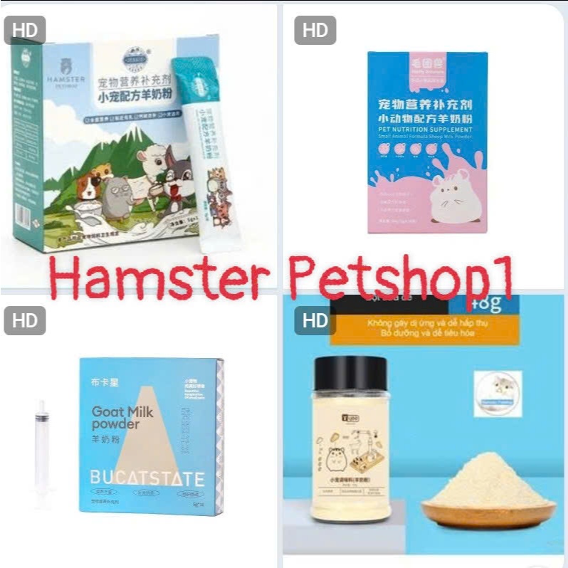 (Bán buôn) Cả Hộp Bột sữa dê  YEE /BUCATSTATE/JESSIE cho hamster, rat, thỏ, bọ, nhím, sóc...