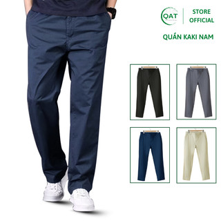  Quần dài kaki nam trung niên Visco cao cấp dáng regular lưng nửa thun kéo khóa ống xuông. Quang Thanh 