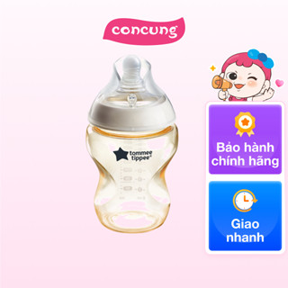 Bình Sữa PPSU Ty Siêu Mềm Tự Nhiên Tommee Tippee Natural Start 260ml, Núm Ty Đi Kèm 3-6 Tháng