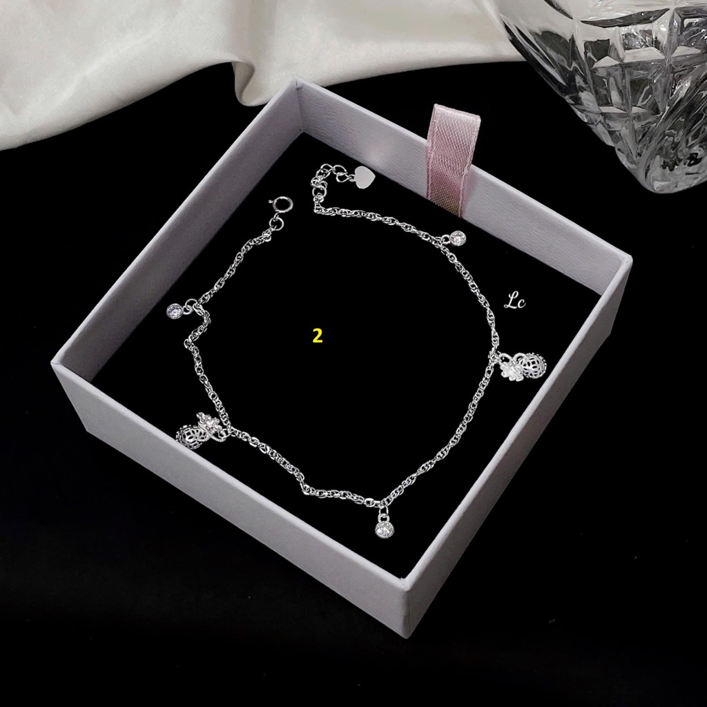 Các mẫu lắc chân xoắn kép bạc ta dày dặn