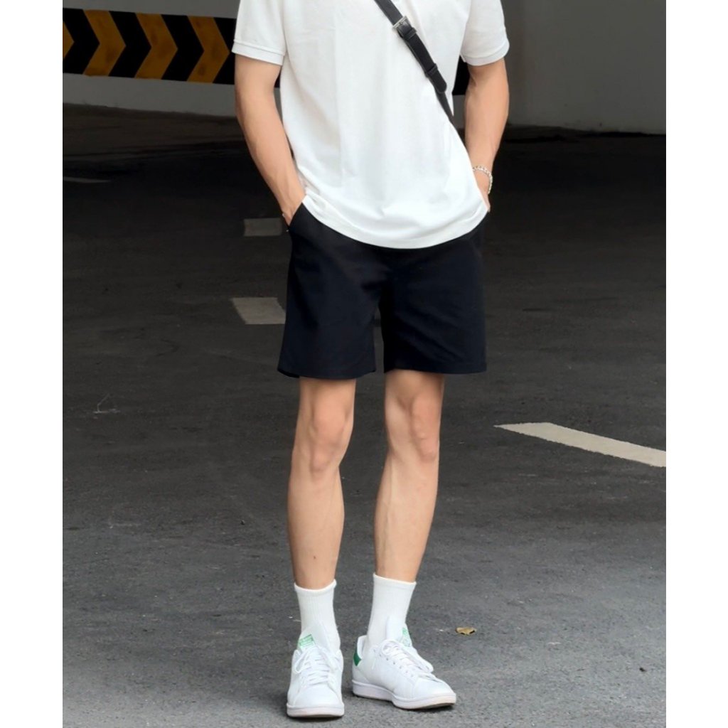 Quần short, quần short chun nam chất vải kaki mềm mịn, phom trên gối trẻ trung năng động | BigBuy360 - bigbuy360.vn