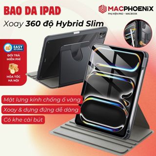 [Xoay 360 độ] Bao da Ipad Hybrid Slim Pro 11 Pro 12.9 Air 4/5/6 Gen 9,10 Ốp Ipad Có Khe Sạc Bút P07