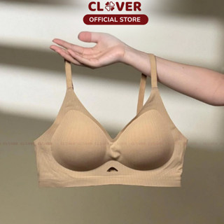[BRA KAKI TÀNG HÌNH] Áo Ngực Áo Bra Nữ Cài Sau SuMỏng Không Gọng Mút Đệm Gom Quả Chống Xệ CLOVER 048