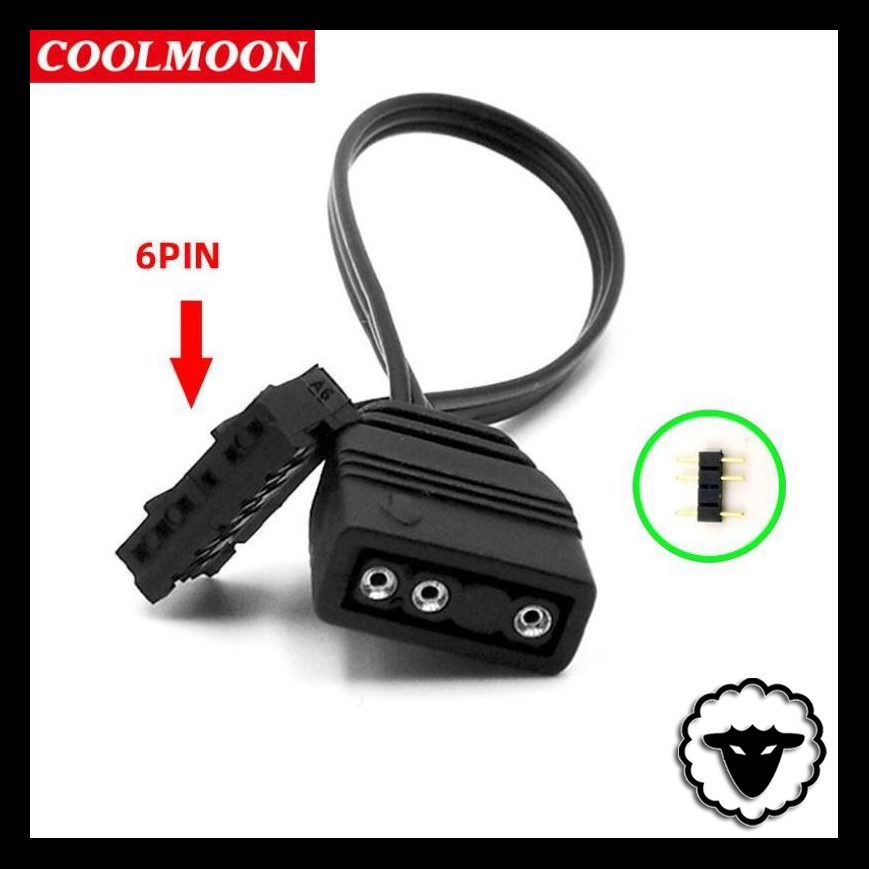 Dây Cable Chuyển 3Pin5V sang 6Pin Hub Coolmoon (Tặng Kèm Ghim Nối 3Pin)