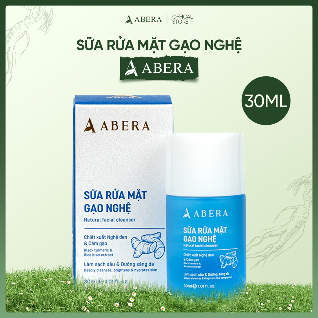 [ MINI SIZE ]Sữa Rửa Mặt Gạo Nghệ Abera - Sữa rửa mặt Abera giúp sáng da, làm sạch bụi bẩn dầu nhờn 