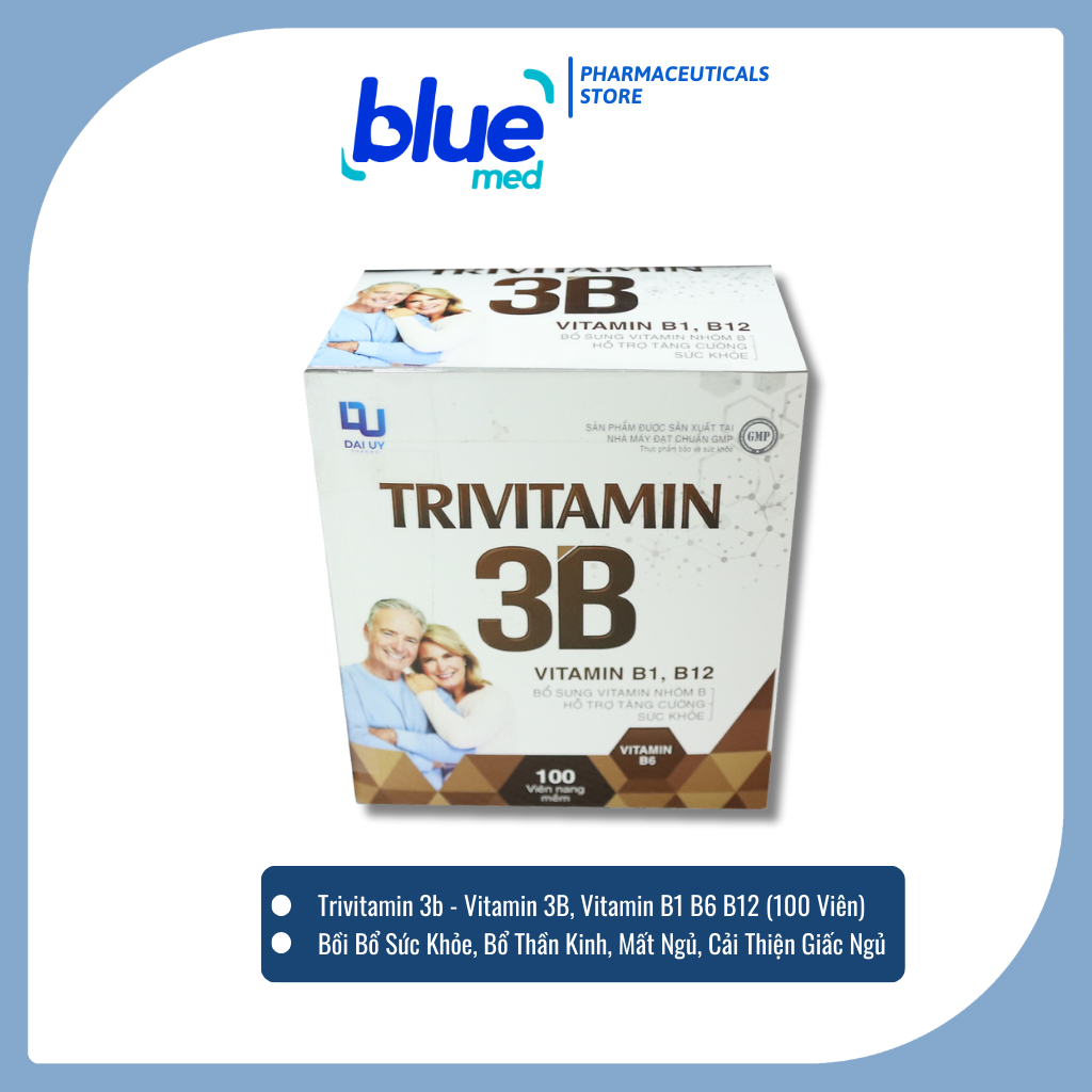 Trivitamin 3b - Vitamin 3B, Bồi Bổ Sức Khỏe, Bổ Thần Kinh, Vitamin B1, B6, B12 (100 Viên)