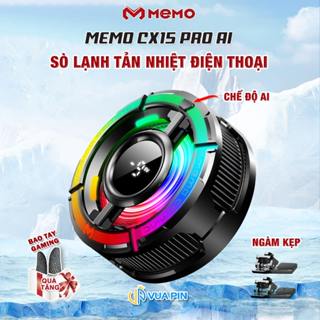 Tản nhiệt điện thoại sò lạnh Memo CX15 Pro AI RGB Gaming quạt từ tính thế hệ mới đóng băng bề mặt