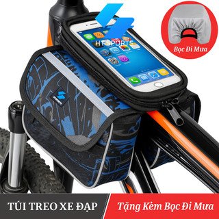  Túi treo sườn xe đạp túi xe đạp thể thao cao cấp HT Sports có ngăn đựng điện thoại cảm ứng tặng kèm trùm bọc đi mưa 