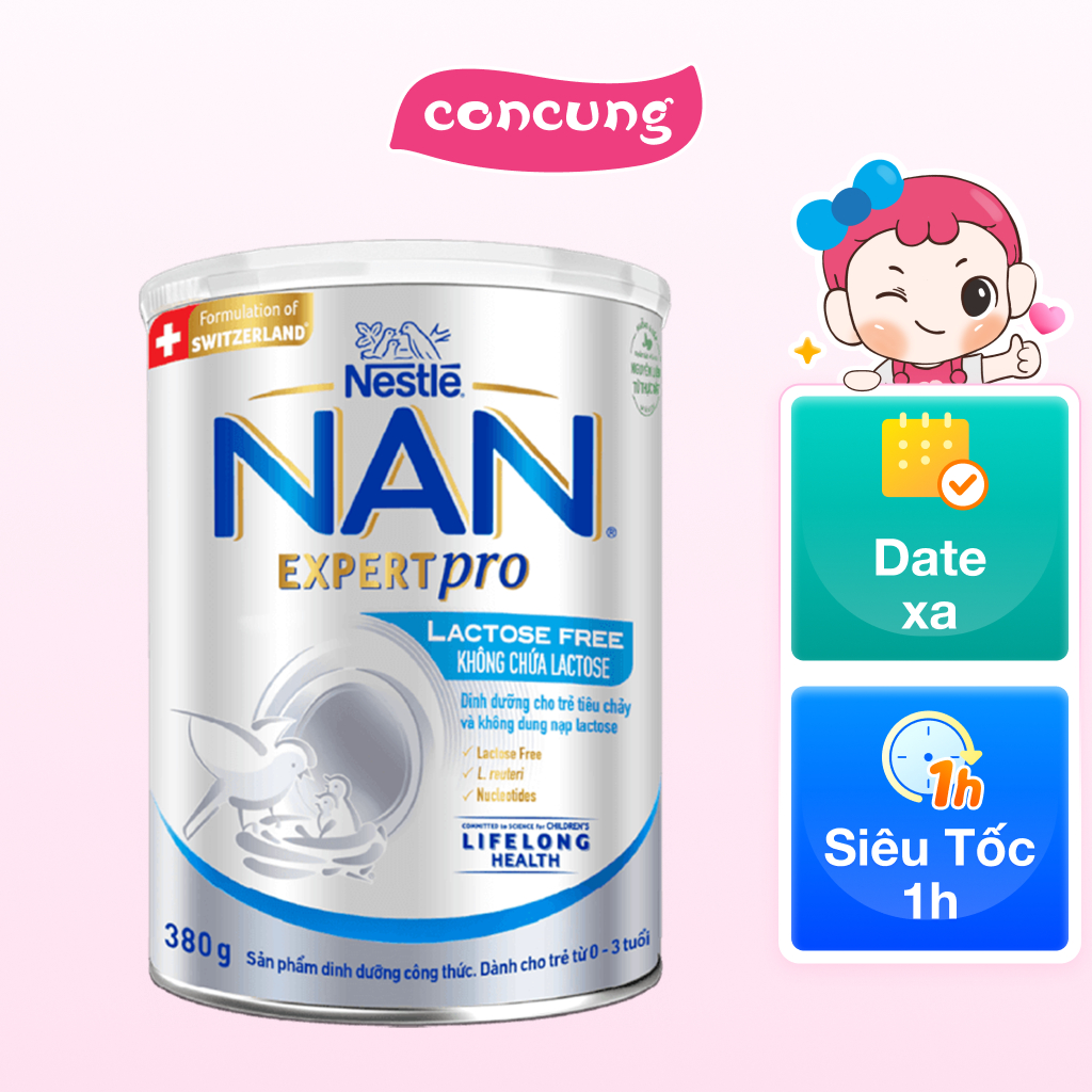 Sản phẩm dinh dưỡng công thức Nestle Nan Expert Pro Lactose Free không chứa lactose 380g