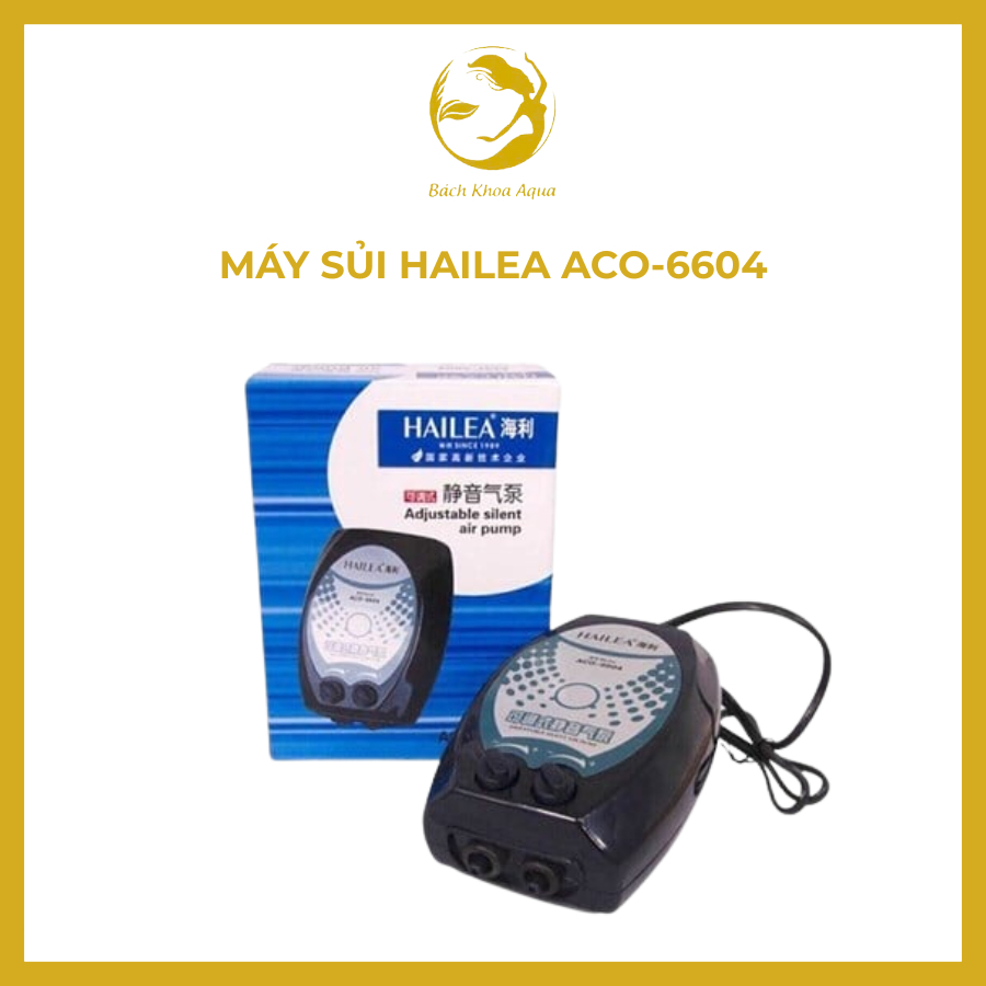 Máy sủi oxy Hailea ACO-6604 – Công suất cao, 4 vòi chia khí, cấp oxy hiệu quả cho hồ thủy sinh