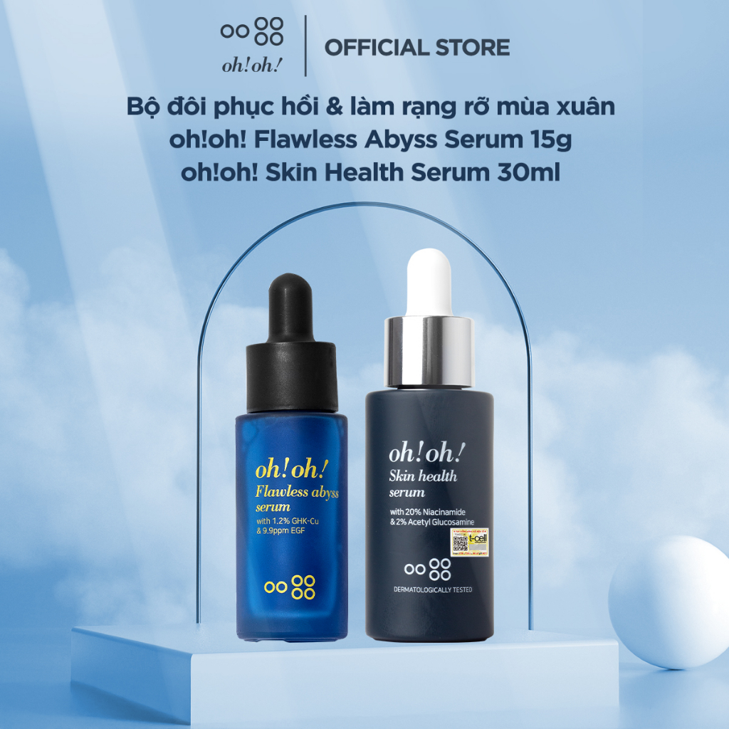 Bộ đôi phục hồi & làm rạng rỡ mùa xuân ohoh Flawless Abyss Serum 15g & ohoh Skin Health Serum 30ml