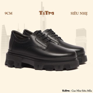   9CM  Giày Cao Nam T&Tra T167 Đen Sọc - Nhẹ Hơn và Ít Dốc Hơn 