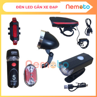  Đèn LED gắn xe đạp Nemoto – Đèn pha & đèn hậu sạc USB siêu sáng an toàn ban đêm 
