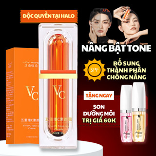 Kem lười nâng tone VC trang điểm lớp makeup nền mịn màng, chống thấm nước làm săn chắc da chứa vitamin C nội địa Trung