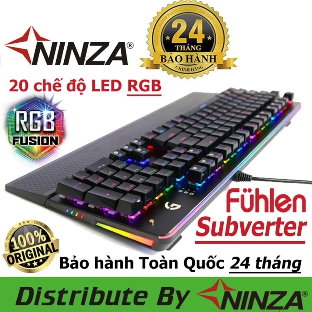 Bàn phím cơ quang học Fuhlen Subverter RGB - Black Blue Switch  - Chính Hãng Bảo hành 24 tháng
