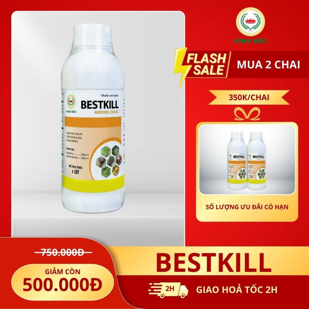 BESTKILL - BESTKILL Chính hãng Kinh Bắc, Hiệu quả nhanh, Tác dụng vượt trội, Chai 1 lít phun 1 hecta