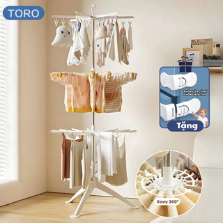  Cây Sào Phơi Quần Áo Cho Bé Treo Đồ Sơ Sinh Inox 3 Tầng 170cm 48 Kẹp Xoay 360 Độ Gấp Gọn 