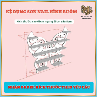 Kệ Sơn Nail hình Bướm 4 tự tháo lắp đa năng