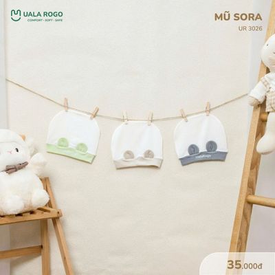 Bao tay chân mũ cho bé sơ sinh Ualarogo vải Sợi tre Bamboo mềm mịn co giãn 3026 3027