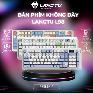 Bàn phím LANGTU L98 bàn phím bluetooth không dây/có dây silent pin sạc Led RGB hỗ trợ window/mac,ios...gaming văn phòng