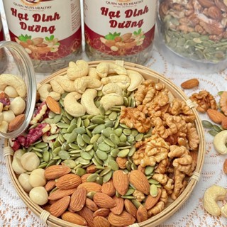 Hộp 500g Hạt dinh dưỡng mix tổng hợp macca,óc chó,hạnh nhân, điều, bí sấy chín ăn ngay, làm kẹo hạnh phúc nougat