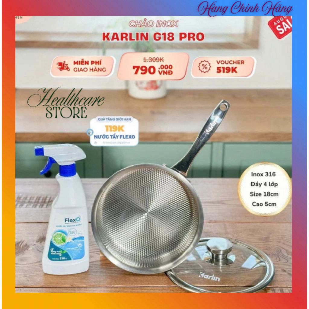 ❣️Chảo Karlin vân lục giác có nắp G18 -G20 -G24 - G26 -Thương Hiệu Đức❣️