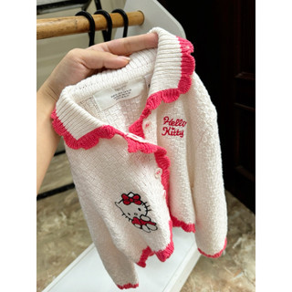 Áo Cardigan Croptop Bé Gái Mèo Kitty HaM