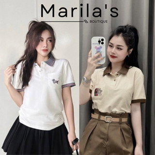 Áo polo nữ, áo phông nữ có cổ Marila's chất poly cá sấu đứng form, co dãn tốt, không nhăn