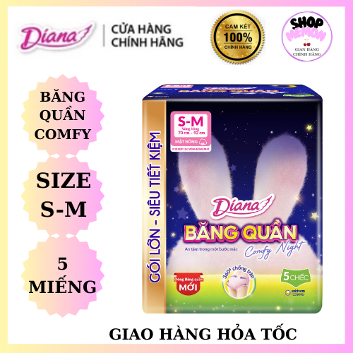 Băng vệ sinh quần Diana Comfy Night size SM(5 miếng)