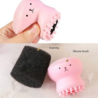 Bộ 3 Cọ Rửa Mặt Massage 2 Đầu Bạch Tuộc, Đồ Rửa Mặt Silicon Giúp Hạn Chế Lỗ Chân Lông Da Sạch Mịn