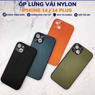Ốp lưng iphone 14 ip 14 plus nhựa dẻo vải nylon nhiều màu chống bám vân tay bảo vệ camera