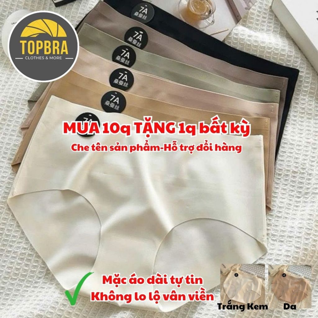 [Mua 10 tặng 1] COMBO 5-10 Quần Lót Nữ Đúc Su 7A Phù Hợp Mặc Áo Dài Tàng Hình Chống Lộ Viền Không Đường May TOPBRA