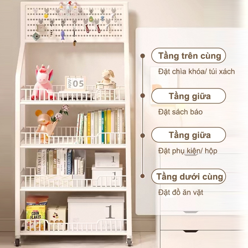 BMZAR Kệ để hàng tạp hoá có bánh xe Kệ sắt 5 tầng Kệ siêu thị đựng đồ [Bồi thường 100% thiệt hại] | BigBuy360 - bigbuy360.vn