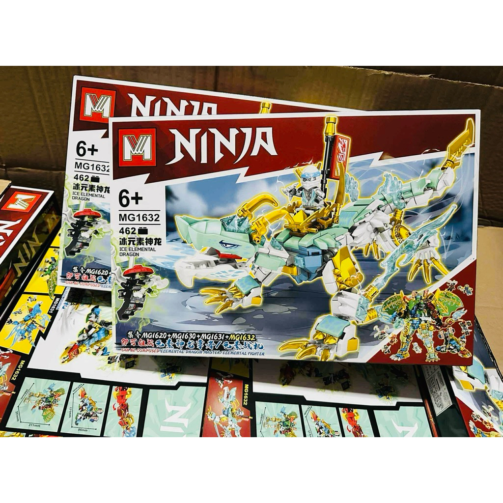 Đồ chơi lắp ráp chủ đề Ninja rồng xanh có 3 phân loại MG1630 MG1631 MG1632