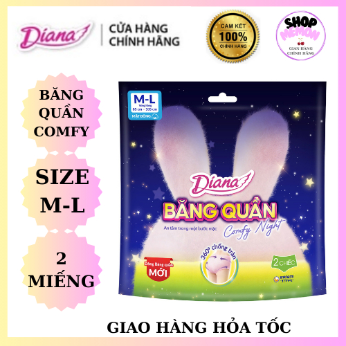 Băng vệ sinh quần Diana Comfy Night size ML(2 miếng)