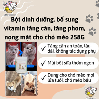  Pet Protein tăng cân tăng phom nọng mặt cho chó mèo bổ sung dinh dưỡng và vitamin - hộp 258g 