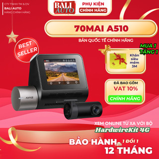  <Chính hãng> Camera hành trình 70mai A510 - ghi hình 3K,có ADAS GPS giám sát từ xa với bộ Kit 4G 