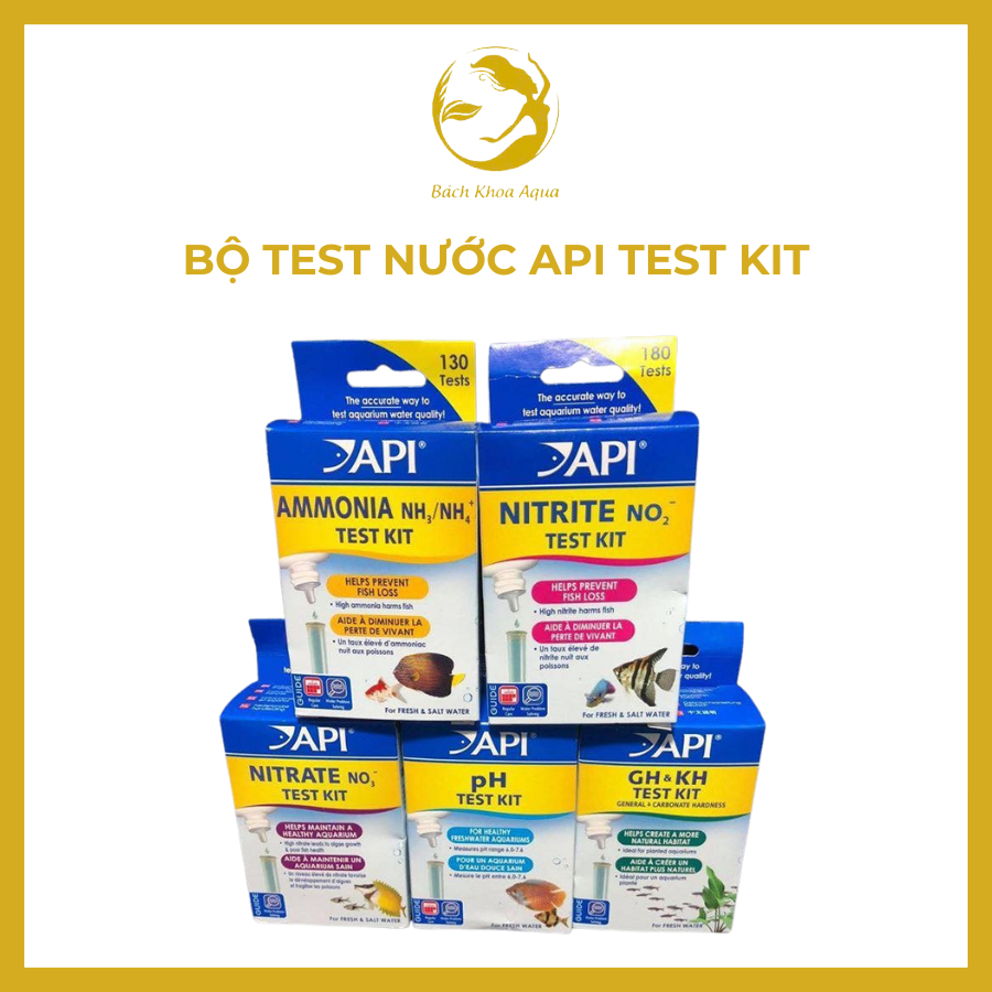 Bộ test nước API Test Kit – Kiểm tra nhiều chỉ số: pH, NH₃, NO₂, NO₃,... cho bể cá cảnh, thủy sinh