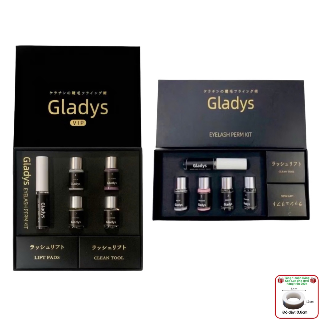 Bộ uốn mi collagen cao cấp Nhật GLADYS hàng chính hãng (dụng cụ nối mi)