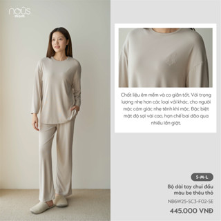 Nous Homewear  Bộ quần áo dài bộ dài mặc nhà cho mẹ bầu, sau sinh trơn basic mềm mịn cho mẹ dưới 70kg BST T8