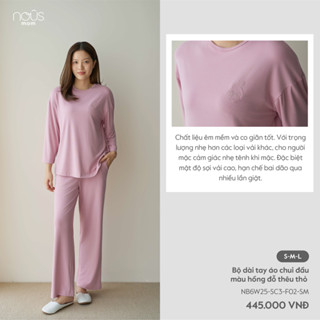  Nous Homewear  Bộ quần áo dài bộ dài mặc nhà cho mẹ bầu sau sinh trơn basic mềm mịn cho mẹ dưới 70kg BST T8 
