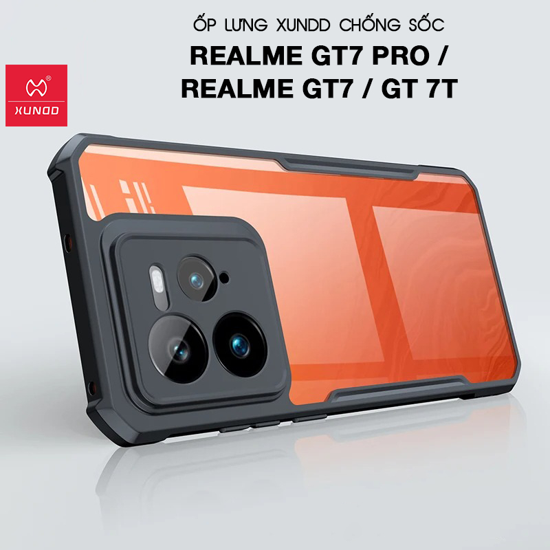 [Hỏa Tốc HCM] Ốp lưng XUNDD Realme GT7 Pro/ GT7/ GT 7T - Chống shock, Mặt lưng trong, Viền TPU