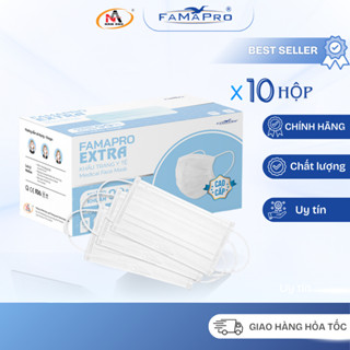   Combo 10 hộp  Khẩu trang y tế 4 lớp Extra Nam Anh Famapro  50 cái  hộp  