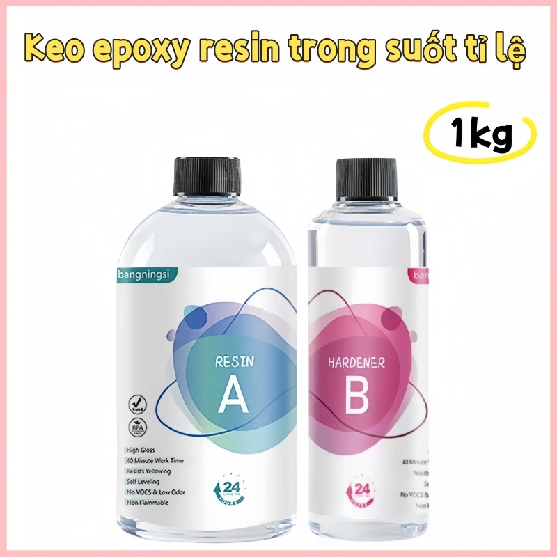 1kg Keo Epoxy Resin Trong Suốt Tỉ Lệ 3:1 /Bm03ab Keo Epoxy Resin Siêu Cứng