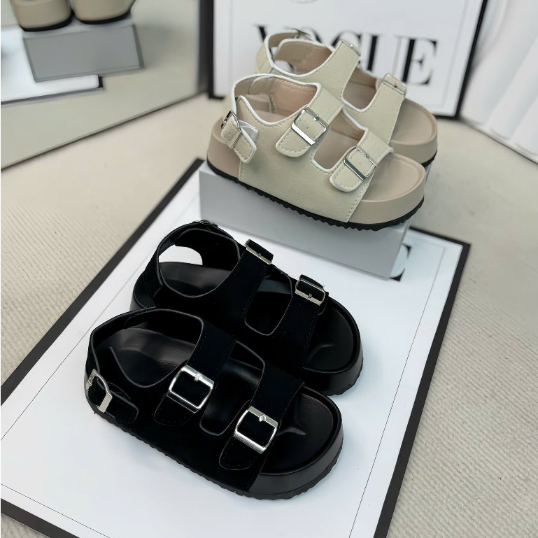 Dép sandal cho trẻ em 2 dây quai hậu da mềm đi học đi chơi
