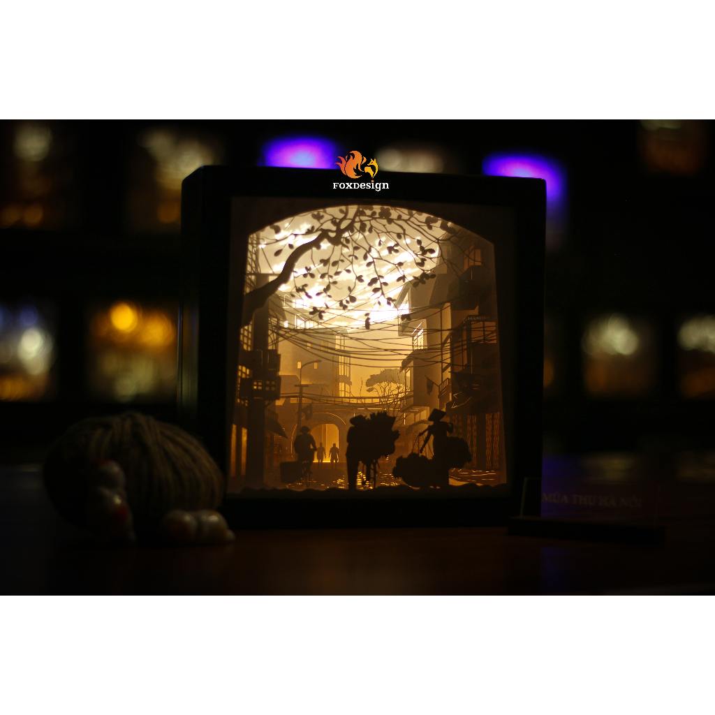 Tranh Đèn Mùa Thu Hà Nội – Lãng Mạn & Hoài Niệm